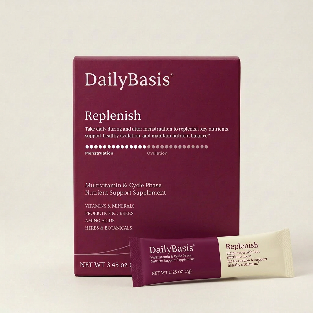 DailyBasis Cycle Routine Replenish supplement box front view